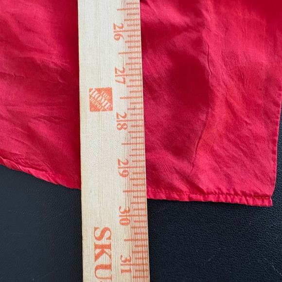 VTG 80s Diana Marco Silk Button Up Blouse Womens 14 Red Ruffle Pirate RenFair - Picture 13 of 14